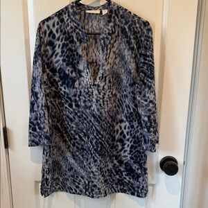 Chico’s Blue and Black Animal Print Tunic